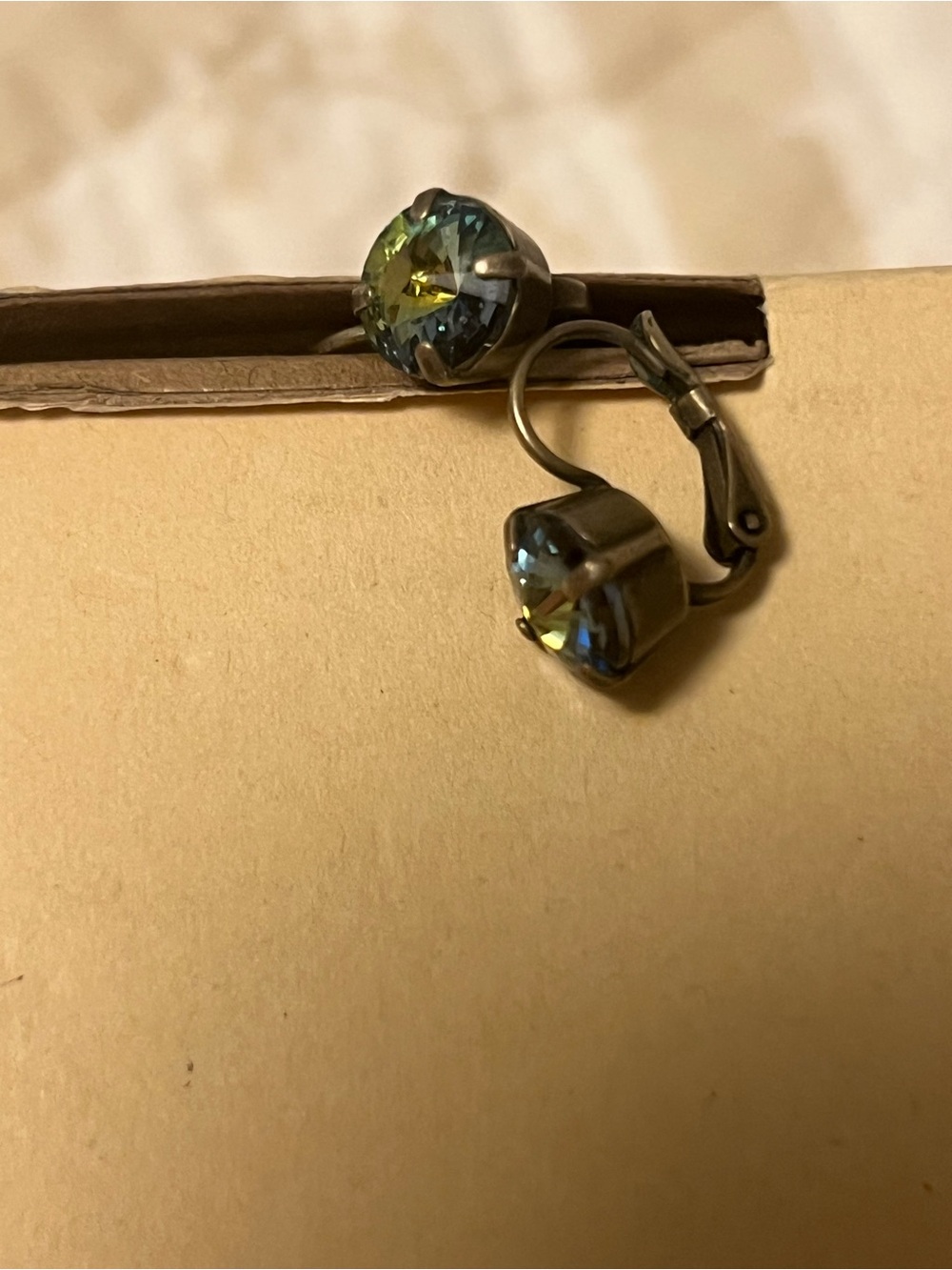 Green/Black Crystal Drop Earrings — Women Jewelry